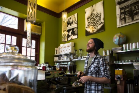 Tim Pearson at Green Street Coffee. by Jacki Philleo.