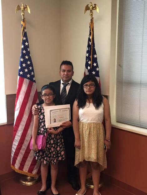 Posing with his family on July 10th, 2015. courtesy of Dionicio Jimenez.