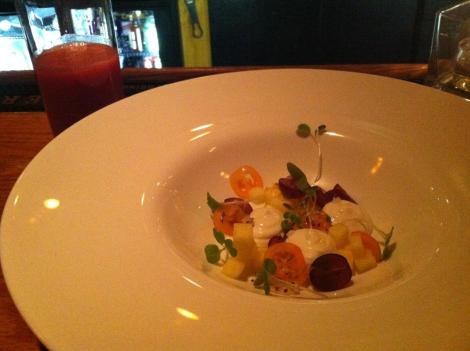 Food at Chris' Jazz Cafe. Philadelphia.