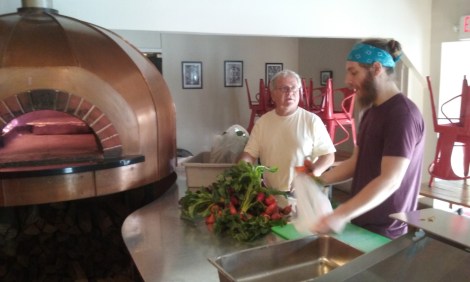 Alan Zaback of Z Food Farm with Dan Pizzutillo of Nomad Pizza Philly. 