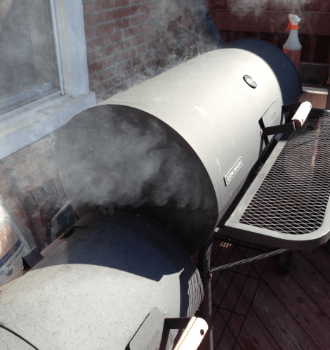 Michael Strauss' longtime charcoal smoker. courtesy of Michael Strauss. 