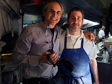 Producer/Director Roger Sherman and chef Michael Solomonov at Zahav Restaurant, Philadelphia. Courtesy of Florentine Films. 